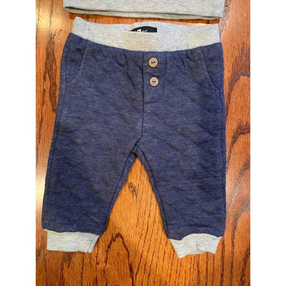 7 for all Mankind Pullover Jogger Sets (2) | Navy & Gray | 0-3 months